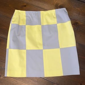 Juliana Collezione Gray and Yellow Checked Skirt